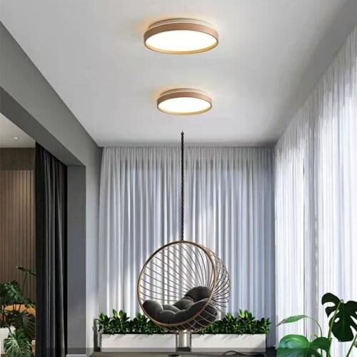 Modern minimalist round bedroom ceiling lamp Nordic style simple LED ceiling lamp hotel bedroom RC dimmable ceiling light
