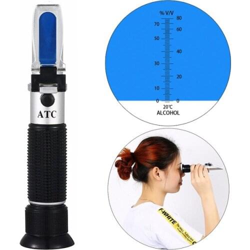 Portable refractometer hydrometer for Alcohol Meter Tester 0-80% Wine Alcohol Tester Meter alcoholometer alcoholmeter ATC
