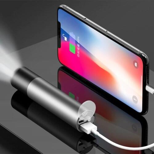 CREE XM-L T6 Power bank LED Flashlight torch 3 modes switch zoom lens built in rechargeable battery head flashlight lamp