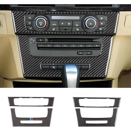 Carbon Fiber Car Interior Center Control CD Panel Frame Cover Sticker Trim For BMW 3 Series E90 E92 E93 2005-2010 2011 2012