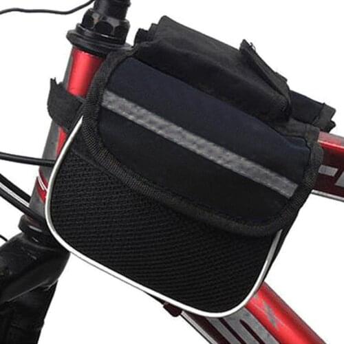 Cycling Bike Bicycle Front Top Tube Frame Double Bag Pouch Phone Storage Holder
