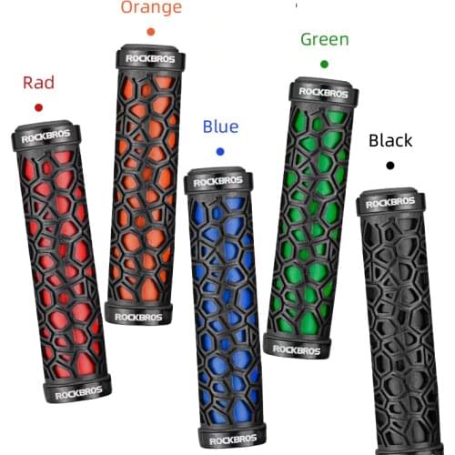 ROCKBROS Bike Grips MTB Bicycle Grip Rubber Cycling Handlebar Lock Road Ultralight Anti-skid Shock-absorb Bike Accessories Grips