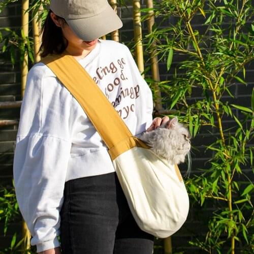 Hand-free Breathable Canvas Dog Carriers Portable Small Dogs Puppy Cats Slings Outdoor Travel Shoulder Chest Pet Carrying Bags