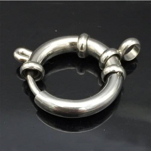 High Quality 316L stainless steel Spring Ring Clasps with hoop Silver tone Connection For Necklace Bracelet DIY hot sale