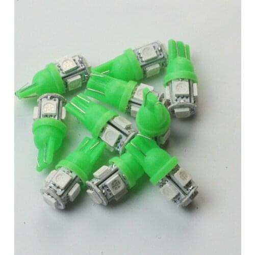 12pcs Car Green Roof Light RV Interior Reading Decorative Lamp 12V T10-5050-5SMD Bulb Door Lamp Car Accessories Universal