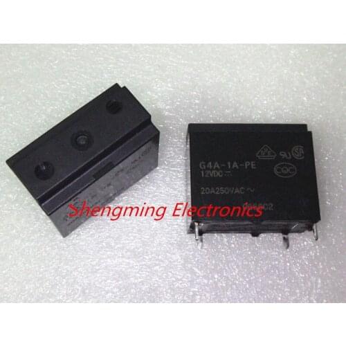 2pcs 4pins G4A-1A-PE 12VDC 24VDC 20A 250VAC Relay