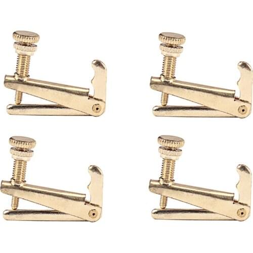 4 Pcs Violin Fine Tuner Adjuster Iron for 3/4 4/4 Size Violin Accessories