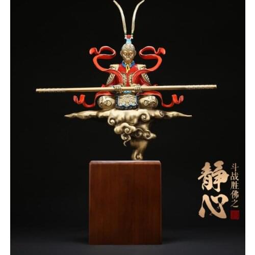 5 A+ COLLECTION EDITION-TOP BUSINESS MASCOT - CHINA WU KONG # GOD OF VICTORY GOD OF WAR BUSINESS DECORATIVE ART SCULPTURE STATUE