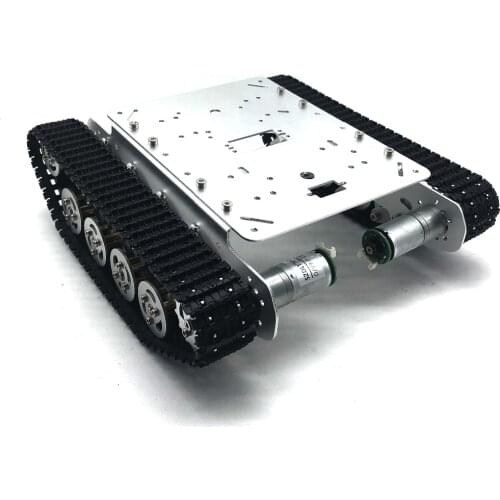 TS100 Tank car with LED light,Shock Absorber Alloy Chassis/Frame,High torque DC motor,For Tank fans,DIY,Robot Education,demo