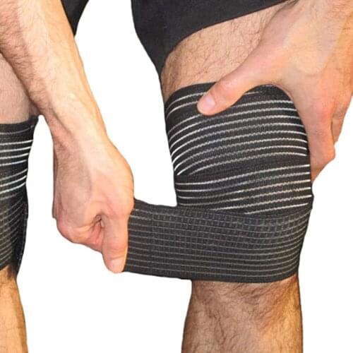 Black High Elasticity Calf Thigh Support Knee Brace Compression Wrap Support Bandage Brac