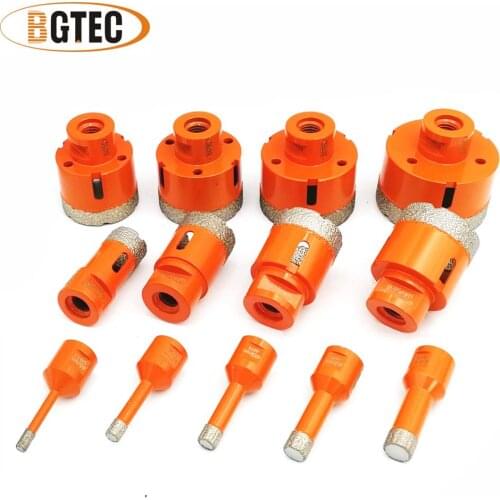 BGTEC 1pc Vacuum brazed Dry Diamond Drilling Bits M14 thread porcelain tile Drill Core Bit marble, masonry Hole Saw Cutter