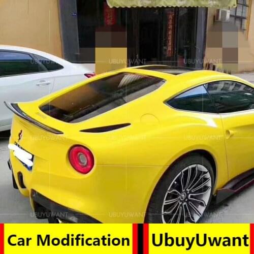 UBUYUWANT Rear Spoiler Wings Case For 2013 2014 2015 2016 Ferrari F12 Berlinetta Carbon Fiber Boot Duck Trim Sticker Spoiler