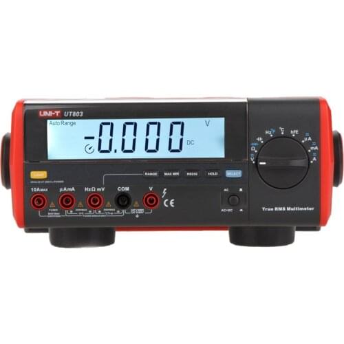 UNI-T UT803 Bench Type True RMS Display 5999 Digital Multimeter Frequency 100KHz Volt Amp Ohm Capacitance Temp Tester USB/RS-232