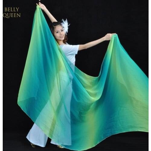 2020 New High Quality 13 Gradient Colors Belly Dance Veils 250*120CM Hand Throw Scarf Shawl Veil Belly Dance Accessories
