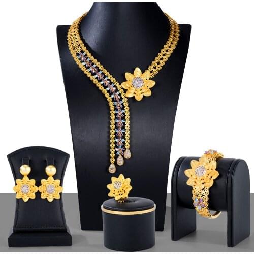 GODKI Famous Brand 4PCS Green CZ Luxury African Jewelry Set For Women Wedding Party Zircon Crystal Dubai Bridal Jewelry Set Gift