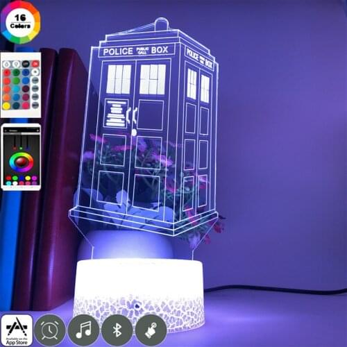 Movie Doctor Who Telephone Booth 3D Illusion LED Night Light Color Change LED Table Lamp for Children Bedroom Decoration Gifts