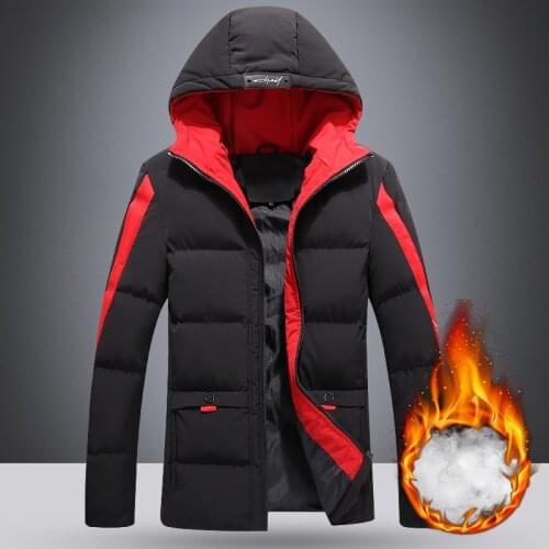 KKSKY Winter Jacket Men Hooded Parkas Coats Casual Thick Mens Jacket Clothing Patchwork Zipper Parkas Coats Jaqueta Masculina