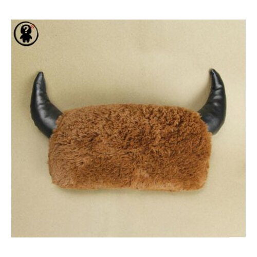 Creative plush brown neck pillow for car headrest stuffed car pillow cushion
