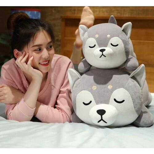 Cute Husky Shiba Inu Corgi Plush Toy Stuffed Soft Animal Dog Corgi Pillow Gift for Kids Girls Kawaii Christmas Toys for Children