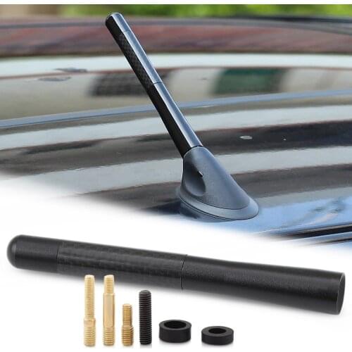 Black Carbon Fiber Short Car Roof Radio Aerial Mini fm Antenna Fit For Mini Cooper S JCW R55 R56 R57 R60