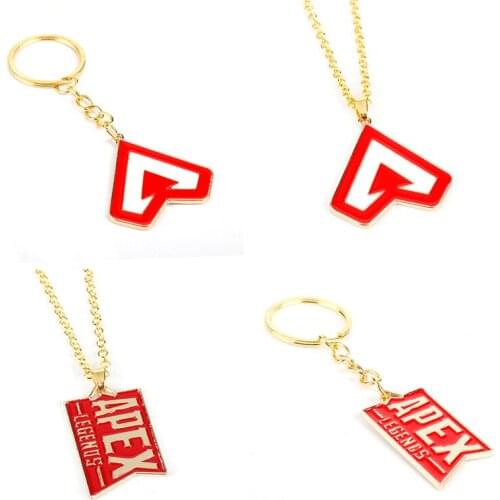 Fashion Hot Game Apex Legends Red Letter Hero Logo Enamel Metal Pendant Keychains Keyrings For Women/Men Fans Cosplay Jewelry