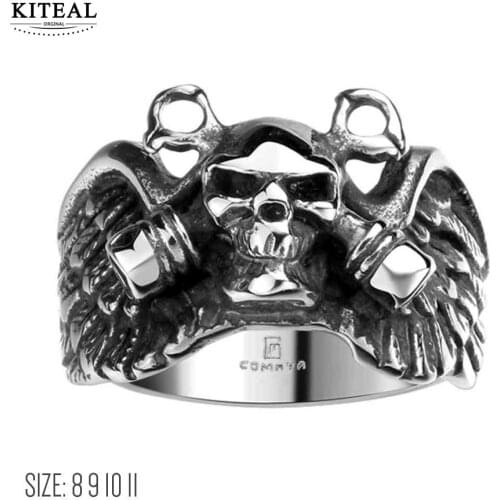 KITEAL 2018 stainless steel size 10 11 8 9 Masculine Joint Knuckle Rings ghosts Halloween punk style men ring charms