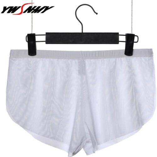 Mens Boxer Shorts Sexy Ultra Thin Transparent Mesh Boxers Low Rise Erotic Sheer Gay Male Sex Underwear Man Cueca Underpants