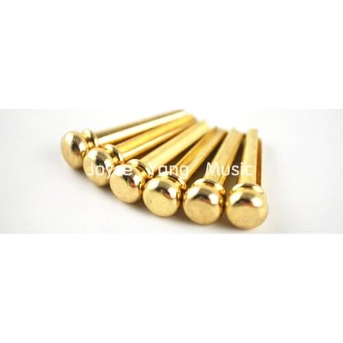 Set of 6pcs Niko Acoustic Guitar Bridge Pins Golden Brass Guitar Bridge Pins Free Shipping Wholesales