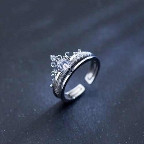 MloveAcc 925 Sterling Silver Ring Set Stackable Crown Princess Rings Designer Jewelry Luxury Silver925 Ring Women Fine Jewellery