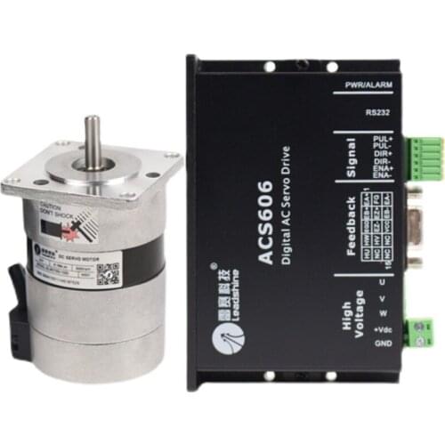 Set Sales Leadshine BLM57130 Brushless DC servo motor and ACS606 Servo Drive and encoder extension cable and RS232 tuning cable
