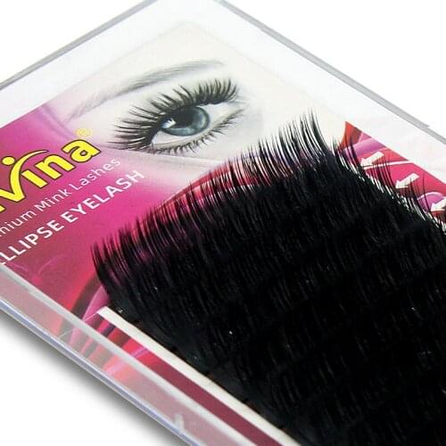 Navina 3D Volume False Ellipse Eyelashes Natural 3D Mink Individual Eyelash Extension Professional Makeup Faux Mink Eye Lashes