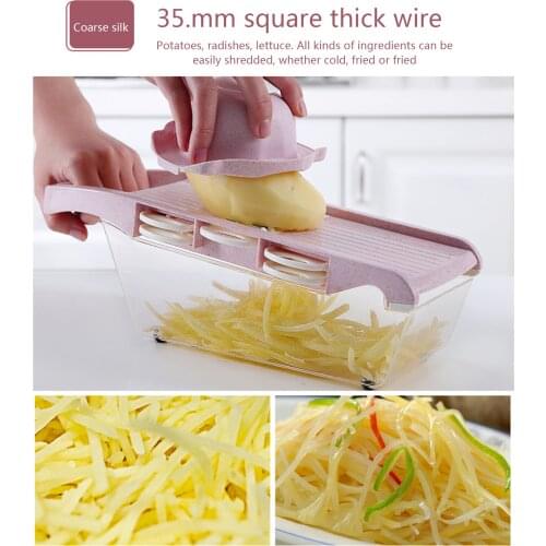Vegetable Cutter with Transparent Container, Non-slip Mat Humanized Storage Safe Protection
