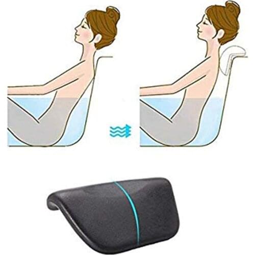 Bath Tub Pillow PU Bath Cushion With Non-Slip Suction Cups Ergonomic Home Spa Headrest For Relaxing Head Neck Back