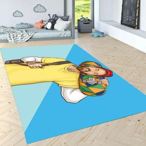 PopArt Skater Boy Hipster Skateboard Patterned Carpet ,Non Slip Floor Carpet,Teens Carpet,Turkish Rug