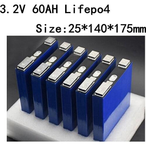 3.2v 60 Lifepo4 Cells Prismatic Aluminum Case for Solar Energy Storage Motorcycle Electric Vehicle Scooter Pack Battery Diy