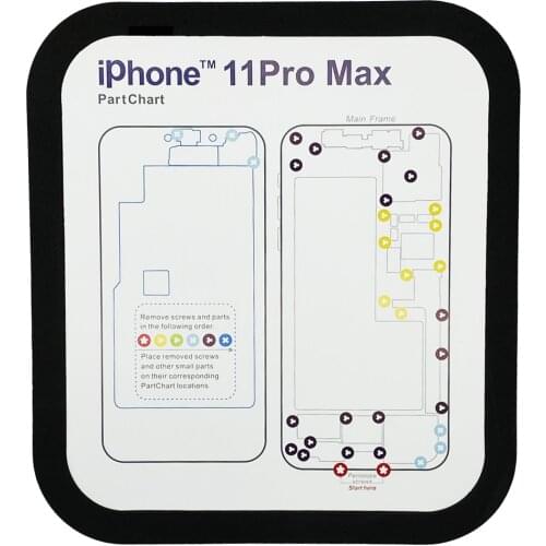 15PC Professional Guide Pad for iPhone 11 11pro XsMax XR XS X 8P 8 7 7P 6 Magnetic Screw Keeper Chart Mat Phone Repair Tools