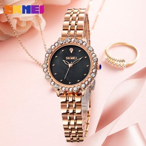 Luxury Ladies Dress Wristwatch Fashion Brand Quartz Watches Crystal Dial Stainless Steel Dress Watch Original Brand Sanda Clock