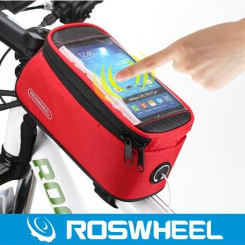 Roswheel Front Frame Top Bicycle Bag Pouch for 4.2"5.5"Cellphone Touchscreen Road Bike Bag Mobile Cell Phone Case Phone Case