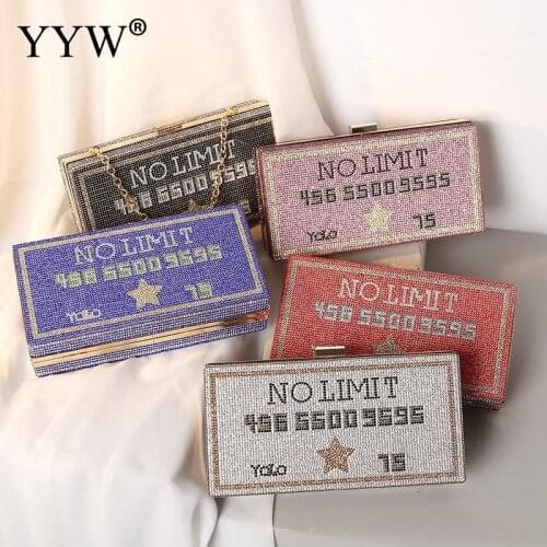 Diamond-Studded Clutch Bag Fashion Personality Hot Diamond Dinner Bag Party Creative Credit Card Rhinestone Evening Dollar Bag