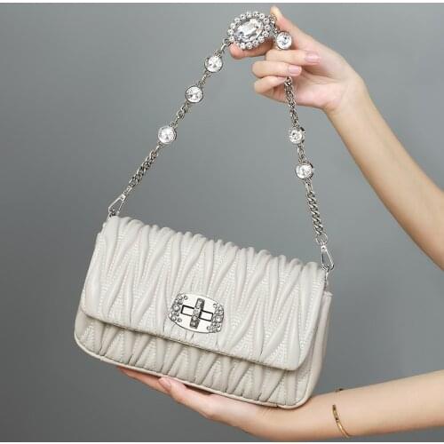 High Quality Women Plaid Bags Luxury New Genuine Leather Messenger Bag Fashion Brands Designer Chain Shoulder Bag Women Handbags