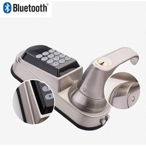 Smartphone bluetooth entrance smart locks with combination stain chrome Compatible with iOS and Android OS8015BLE