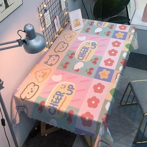 Cartoon Kawaii Room Decor Tablecloth for Table Waterproof Table Cloth and Machine Washable for Kitchen Decoration Nappe De Table