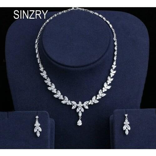 SINZRY elegant bridal jewelry set Cubic Zirconia dazzling dress necklace jewelry set for women lady costume jewelry