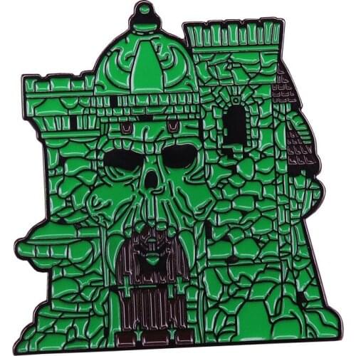 Horror Movies Castle Hard Enamel Pins Halloween Goth Skull Brooches Women Men Lapel Badges Backpack Collar Fashion Jewelry Gifts