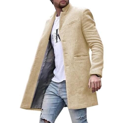 Winter Coat Men Jacket Solid Straight England Style Fashion Mens Clothing Casual Coat Male Jacket Wool Blends