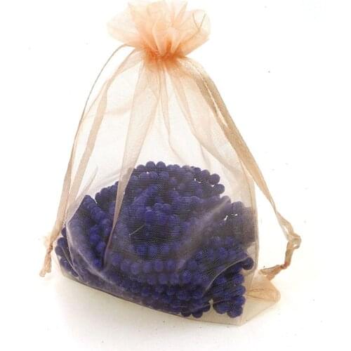 10*15cm 100pcs Champagne Color Gift Bags For Jewelry/wedding/christmas/birthday Yarn Bag With Handles Packaging Organza Bags