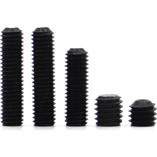 10-50pcs M1.6 M2 M2.5 M3 M3.5 M4 M5 M6 M8 DIN916 Black Grade 12.9 Alloy Steel Hexagon Hex Socket Allen Cup Point Grub Screw Set