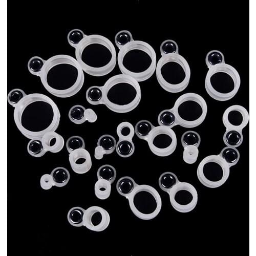 14Pcs a Set Silica Ge Fishing Line Guide Ring Fishing Rods Wire Silicone Ring Different Size 0.9-14MM Fish Tackle Accessories