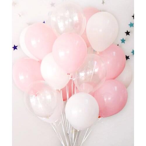 15pcs 2.3g Pink White 2.8g Transparent Latex Helium Balloons Happy Birthday Party Supplies Baby Shower Wedding Decor Ballons