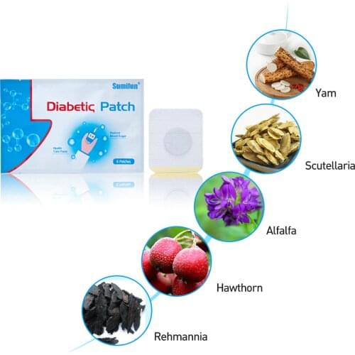 48pcs=8Bags Diabetes Patch Stabilizes Blood Sugar Level Balance Blood Glucose Patch Natural Herbs Diabetes Plaster D1273